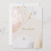 Chic wit en goud marmeren bruiloft uitnodiging (Achterkant)