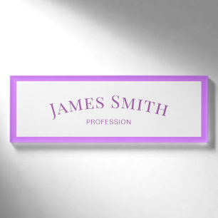 Chic Wit & Licht Paarse: Minimalistische Professio Naambadge