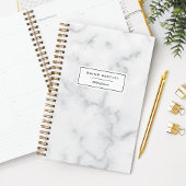 Chic wit marmer gepersonaliseerd planner