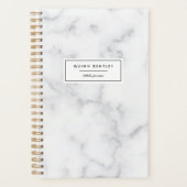 Chic wit marmer gepersonaliseerd planner (Voorkant)