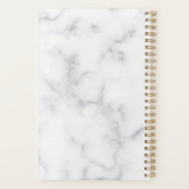 Chic wit marmer gepersonaliseerd planner (Achterkant)