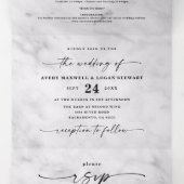 Chic wit marmer met zilverfolie bruiloft drieluik uitnodiging (Binnenkant midden)