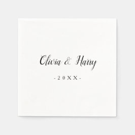 Chic wit trouwpapier servet