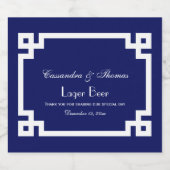 Chic Witte Griekse Sleutel Frame DIY BG Bier Etiket (Enkel label)