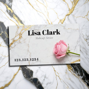 Chic Witte Marmeren Roze Gouden Schoonheidsspecial Visitekaartje