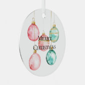 Chic Witte Munt Roze Gouden Kerst Ornamenten (Voorkant Rechts)