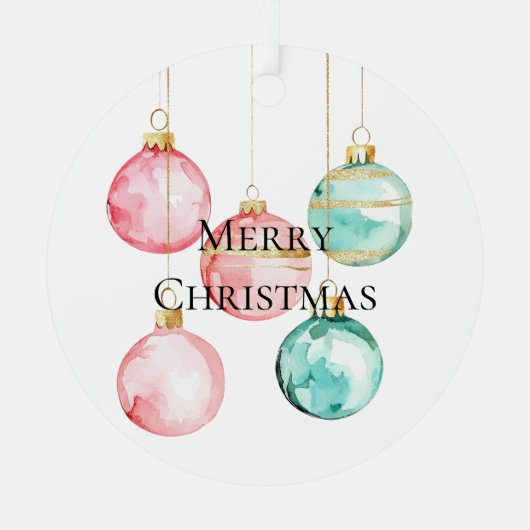 Chic Witte Munt Roze Gouden Kerst Ornamenten (Voorkant)