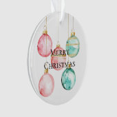 Chic Witte Munt Roze Gouden Kerst Ornamenten (voorkant)