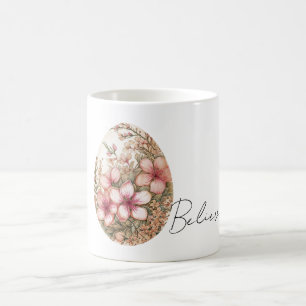 Chic Witte Roze Lente Bloemen Paasei Koffiemok