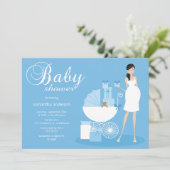 Chic Woman Invitation Baby shower - Garçon (Debout devant)