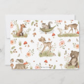 Chic Woodland Animals Baby shower Kaart (Achterkant)
