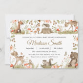 Chic Woodland Animals Baby shower Kaart (Voorkant)