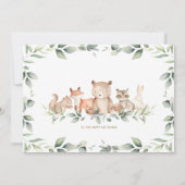 Chic Woodland Animals Green Diaper Carte Raffle (Dos)