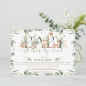 Chic Woodland Animals Greenery Baby shower per pos Kaart (Staand voorkant)