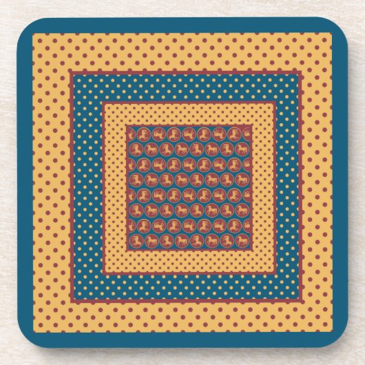 Chic Year of the Horse Square Onderzetter (Voorkant)