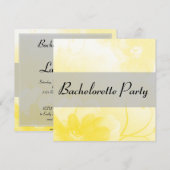 Chic Yellow and Grey Flower Bachelorette Party Kaart (Voorkant / Achterkant)