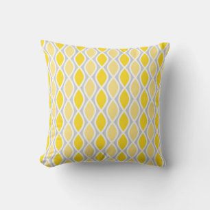 Chic Yellow en Grey Trellis Pattern Kussen