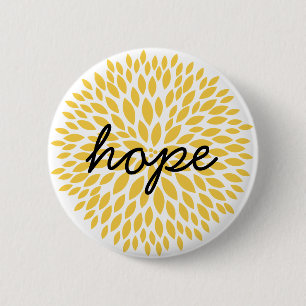 Chic Yellow Floral Ronde Button 5,7 Cm