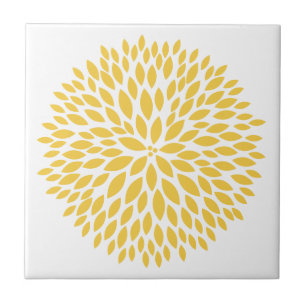 Chic Yellow Floral Tegeltje