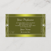 Chic Yellow Olive  Sparkle Jewels Monogram Visitekaartje (Achterkant)