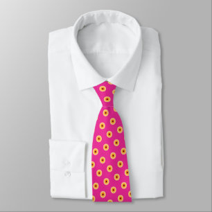 Chic Yellow Pink Polka Dot Stropdas