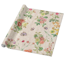  chic yellow roze schattig bloempatroon cadeaupapier