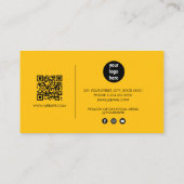 Chic Yellow Signature Script QR Code Sociale Media Visitekaartje (Achterkant)