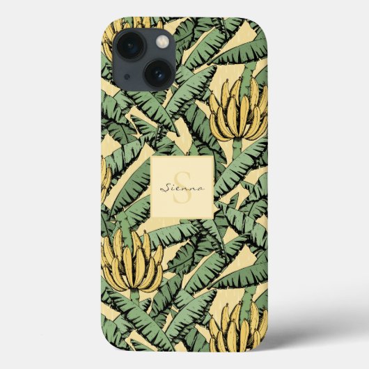 Chic Yellow Tropical Banana Leaf Pattern Case-Mate iPhone Case (Achterkant)