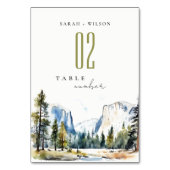 Chic Yosemite National Park CA Waterverf bruiloft Kaart (Achterkant)