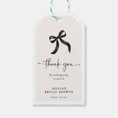 Chic Ze bindt de Knot Black Bow Vrijgezellenfeest Cadeaulabel (Voorkant)