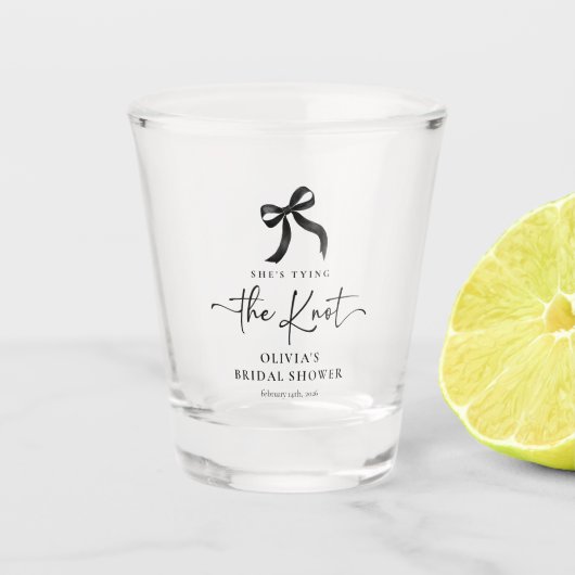 Chic Ze Krijgt Een Ring Zwart Lint Bruidsfeest Shot Glas (Voorkant)