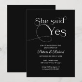 Chic ze zei ja Uitnodiging van de Engagement Parti (Voorkant / Achterkant)