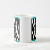 Chic Zebra Imprimer Monogramme Turquoise tasse (Centre)
