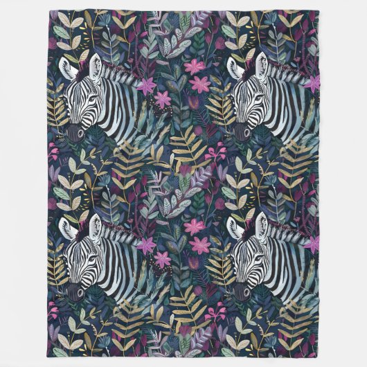 Chic zebra patroon loof fleece deken (Voorkant)
