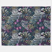 Chic zebra patroon loof fleece deken (Voorkant (Horizontaal))