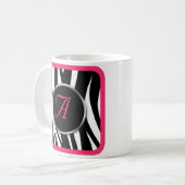 Chic Zebra Print Berry roze Monogram mok (Voorkant links)