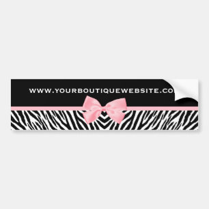 Chic Zebra Print Boutique Light True roze lint Bumpersticker