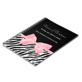 Chic Zebra Print Boutique Light True roze lint Notitieboek (Linkerzijde)