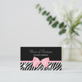 Chic Zebra Print Boutique Light True roze lint Visitekaartje (Staand voorkant)