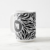 Chic Zebra Print Monogramed Koffiemok (Voorkant links)