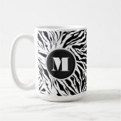 Chic Zebra Print Monogramed Koffiemok (Links)