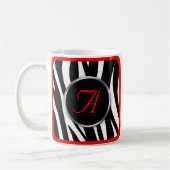 Chic Zebra Print Red Monogram mug (Gauche)
