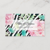 Chic Zebra Print roze Floral Loyalty Rewards (Achterkant)