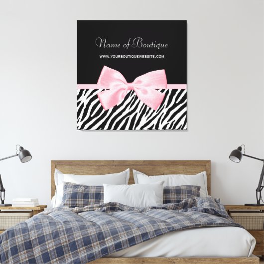 Chic Zebra Print Sign Light True roze lint (Insitu (Slaapkamer))