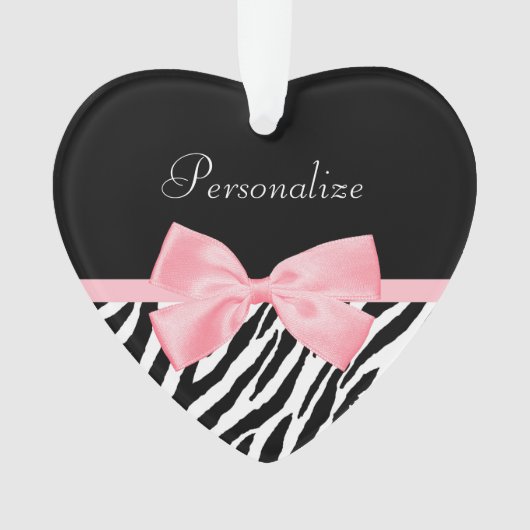 Chic Zebra Print Soft Girly Light Roze lint Ornament (voorkant)