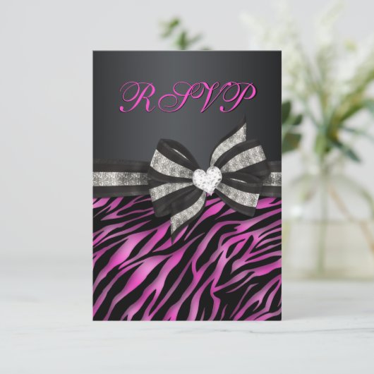 Chic Zebra RSVP Avec Bow Bijoux (Debout devant)