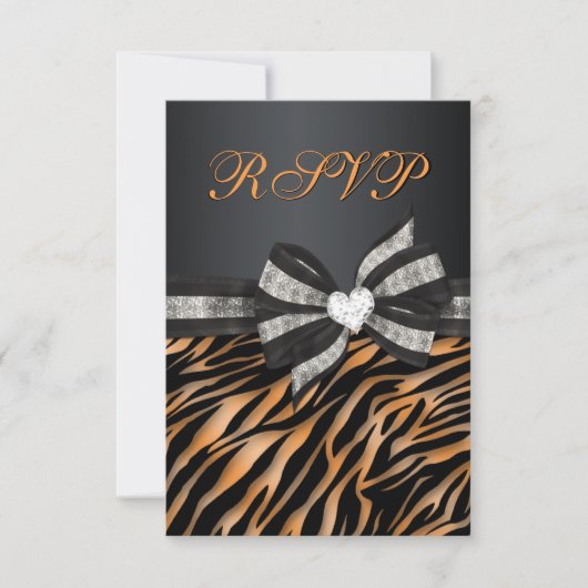 Chic Zebra RSVP Avec Bow Bijoux (Devant)
