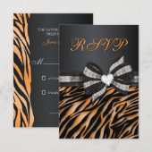 Chic Zebra RSVP Avec Bow Bijoux (Devant / Derrière)