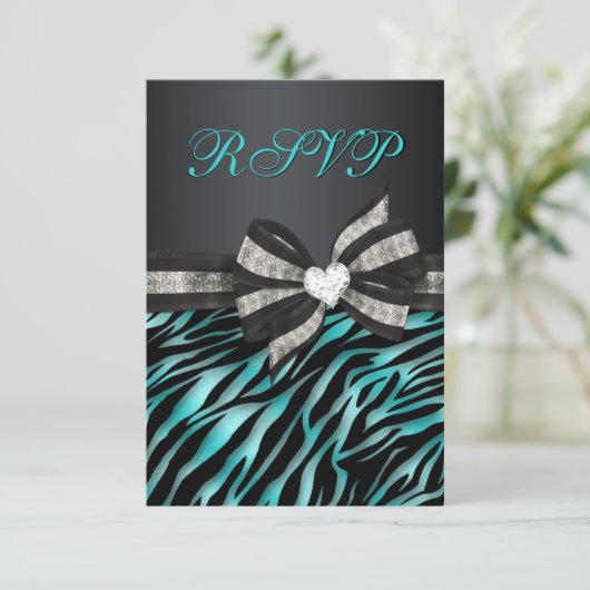 Chic Zebra RSVP Avec Bow Bijoux (Debout devant)