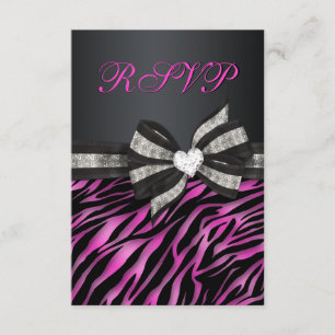Chic Zebra RSVP met juwelen Kaartje